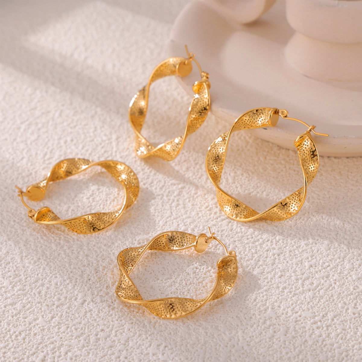 Women's Titanium Steel Twisted Earrings