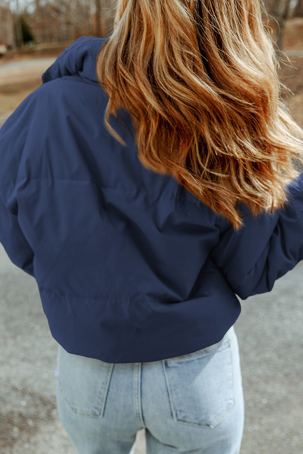 Blueberi B Women’s Zip Up Collared Neck Coat with Pockets Polyester Size S-2XL