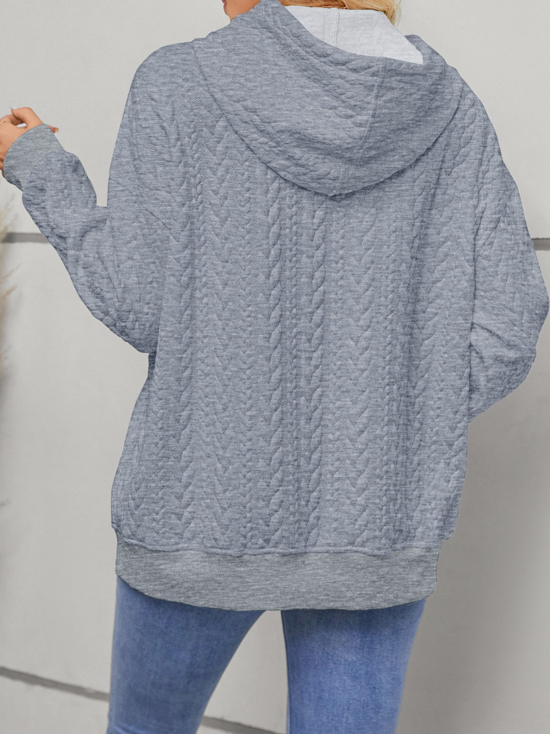 Blueberi B Women’s Drawstring Long Sleeve Hoodie with Pockets Polyester Elastane Size S-XL
