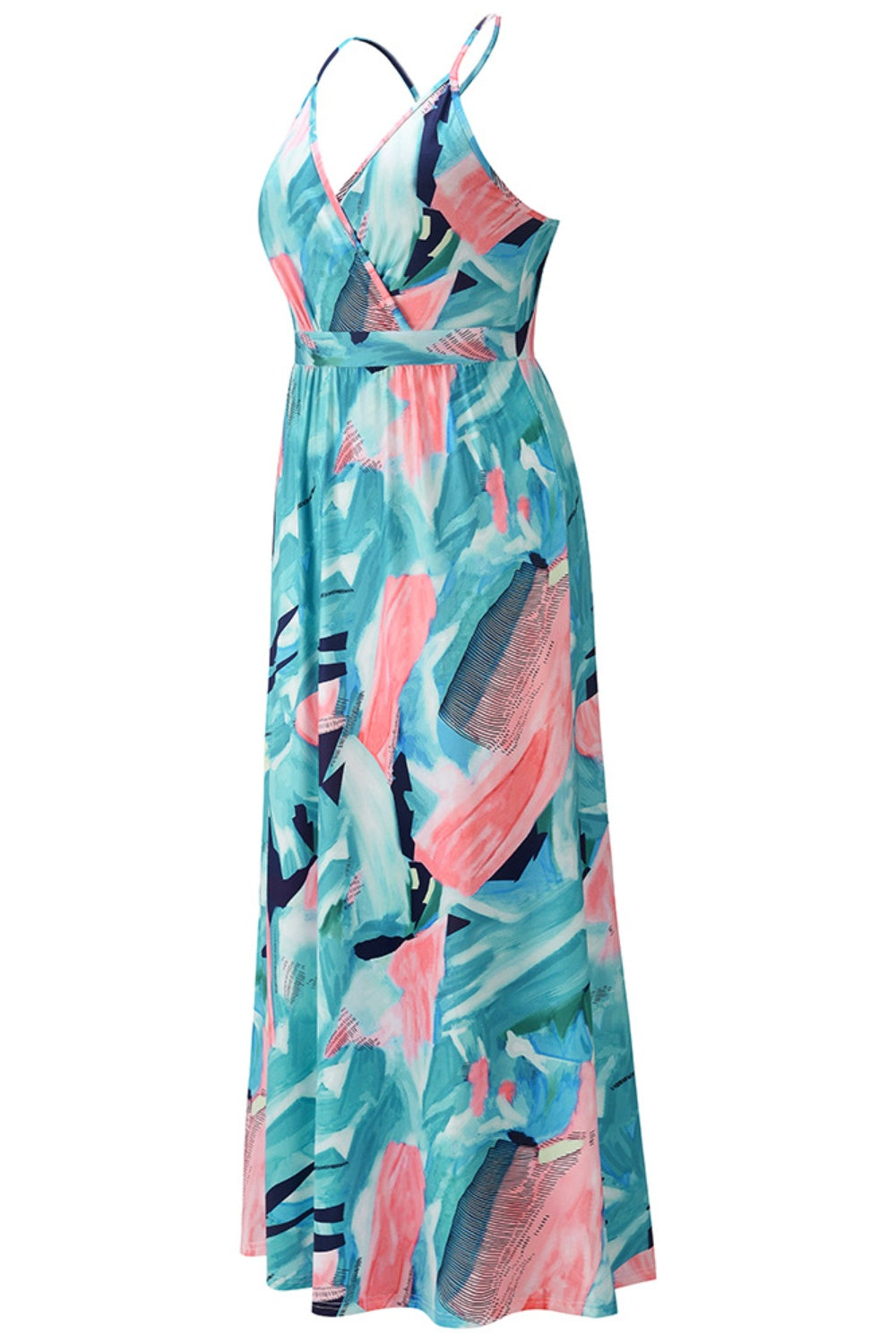 Blueberi B Women’s Crisscross Printed Surplice Cami Dress Polyester 2-2XL