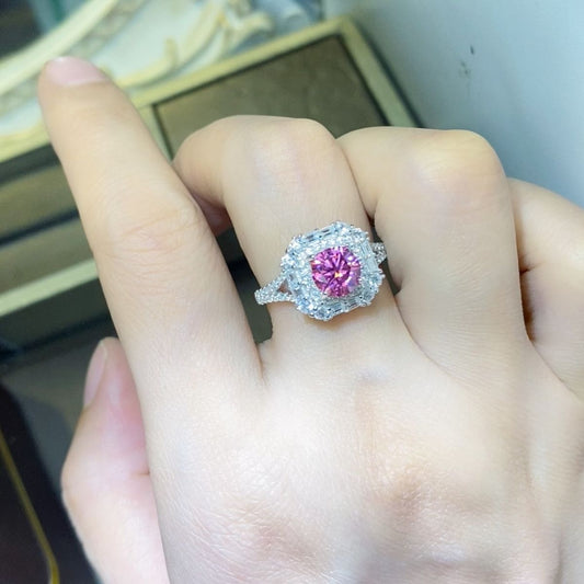 Women's 1 Carat Moissanite Zircon 925 Sterling Silver Ring