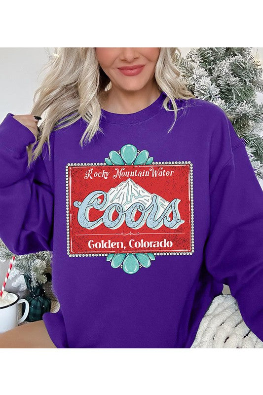 Rocky Mountain Women’s Water Coors Colorado Long Sleeve Graphic Sweatshirt Cotton Polyester Size S-XL