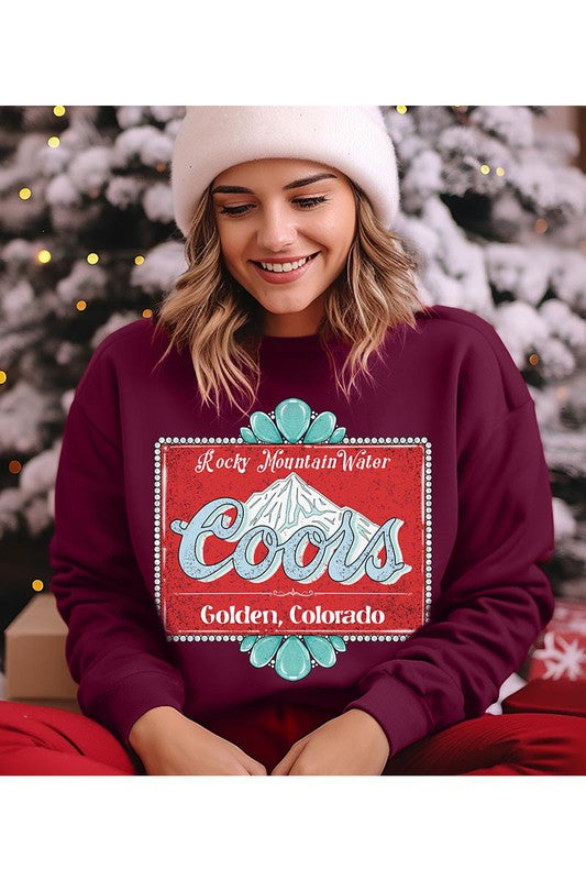 Rocky Mountain Women’s Water Coors Colorado Long Sleeve Graphic Sweatshirt Cotton Polyester Size S-XL