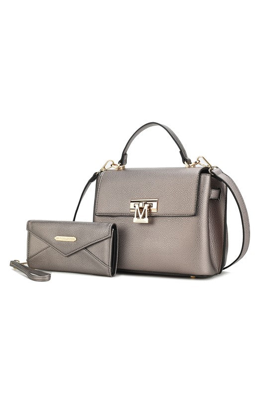MKF Collection Hadley Satchel Bag with Wristlet by Mia K