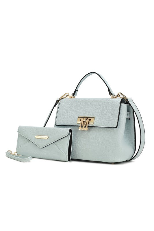 MKF Collection Hadley Satchel Bag with Wristlet by Mia K