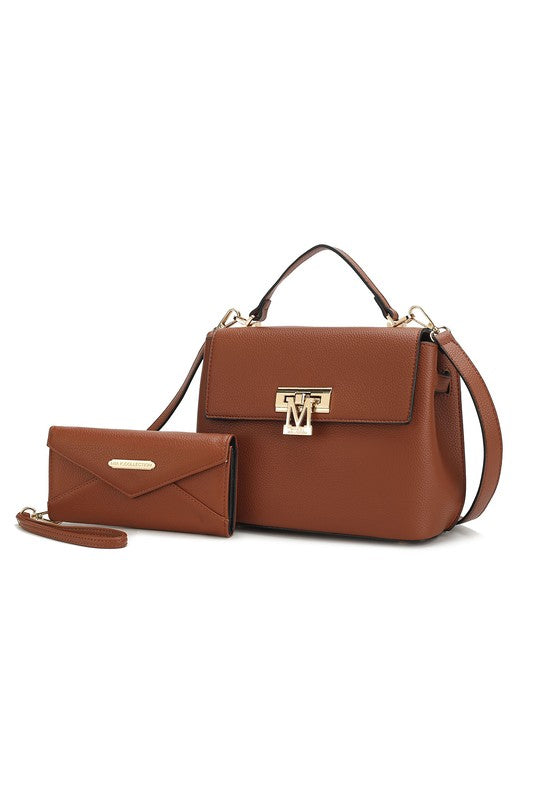 MKF Collection Hadley Satchel Bag with Wristlet by Mia K