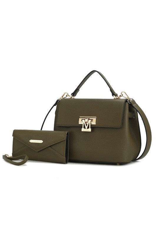 MKF Collection Hadley Satchel Bag with Wristlet by Mia K