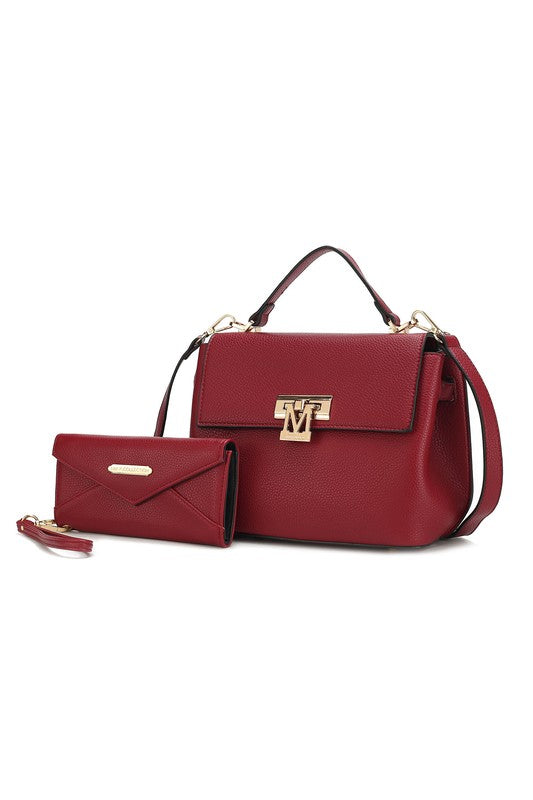 MKF Collection Hadley Satchel Bag with Wristlet by Mia K