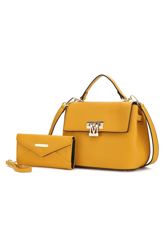 MKF Collection Hadley Satchel Bag with Wristlet by Mia K