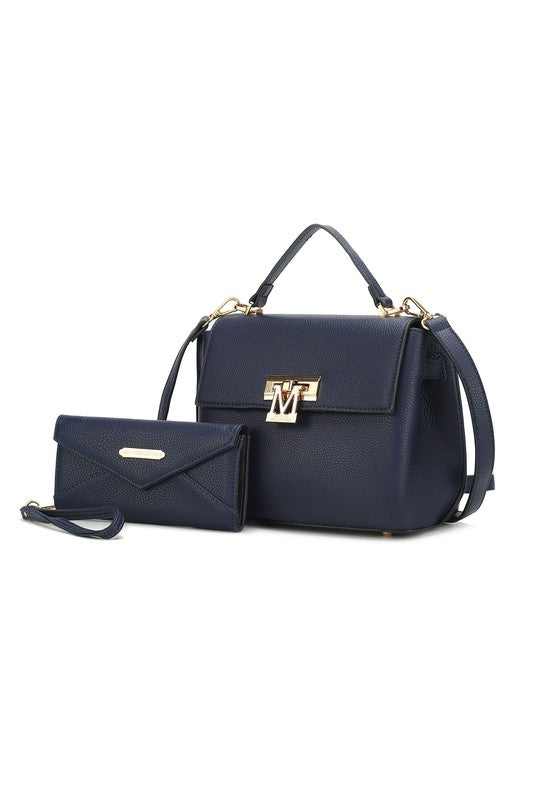MKF Collection Hadley Satchel Bag with Wristlet by Mia K