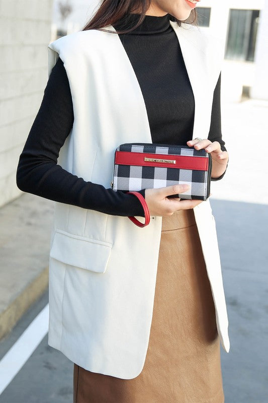 MKF Collection Yale Checkered Tote Bag with Wallet by Mia K