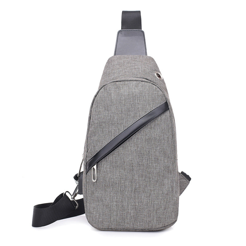 Canvas Nylon Lined Convertible Cross Zip Sling Bag with Earphone Slot