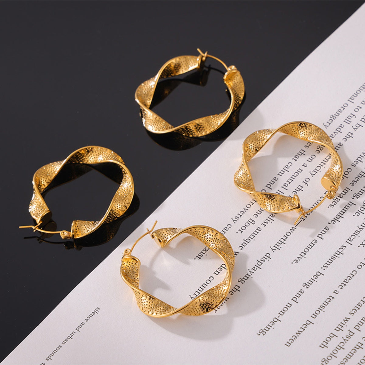 Women's Titanium Steel Twisted Earrings