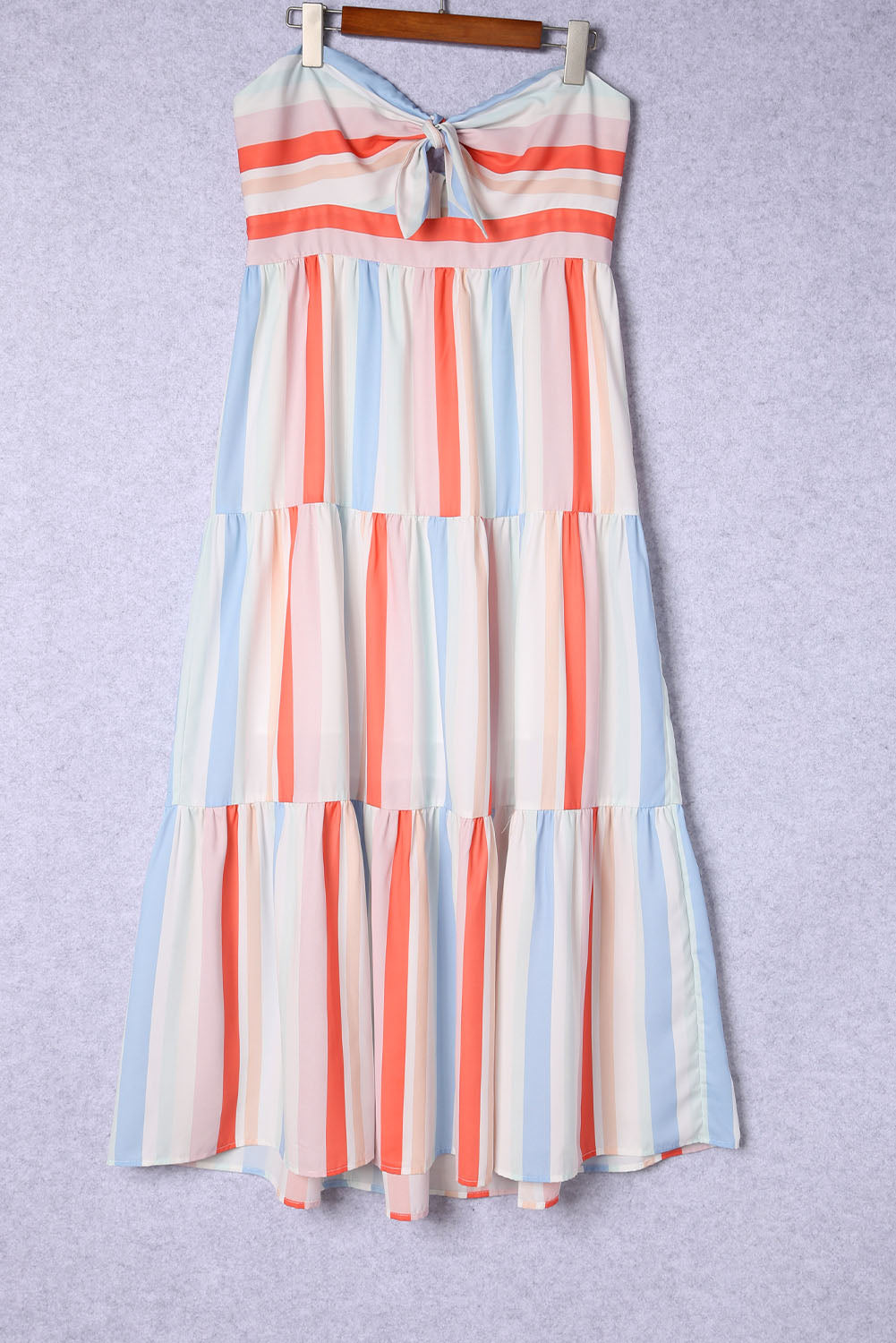 Blueberi B Women’s Striped Strapless Sweetheart Neck Dress Polyester S-XL