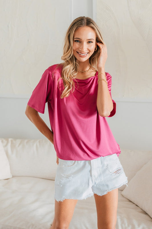 Sew In Love Women's Full Size Square Neck Short Sleeve Top Polyester Spandex Size S-3XL