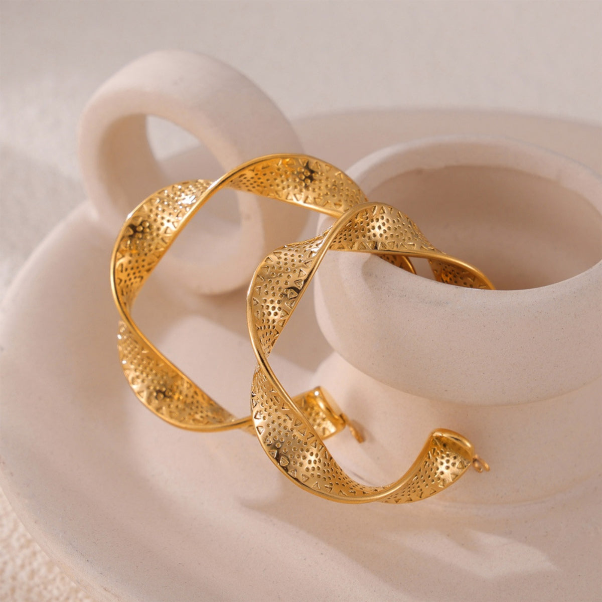 Women's Titanium Steel Twisted Earrings