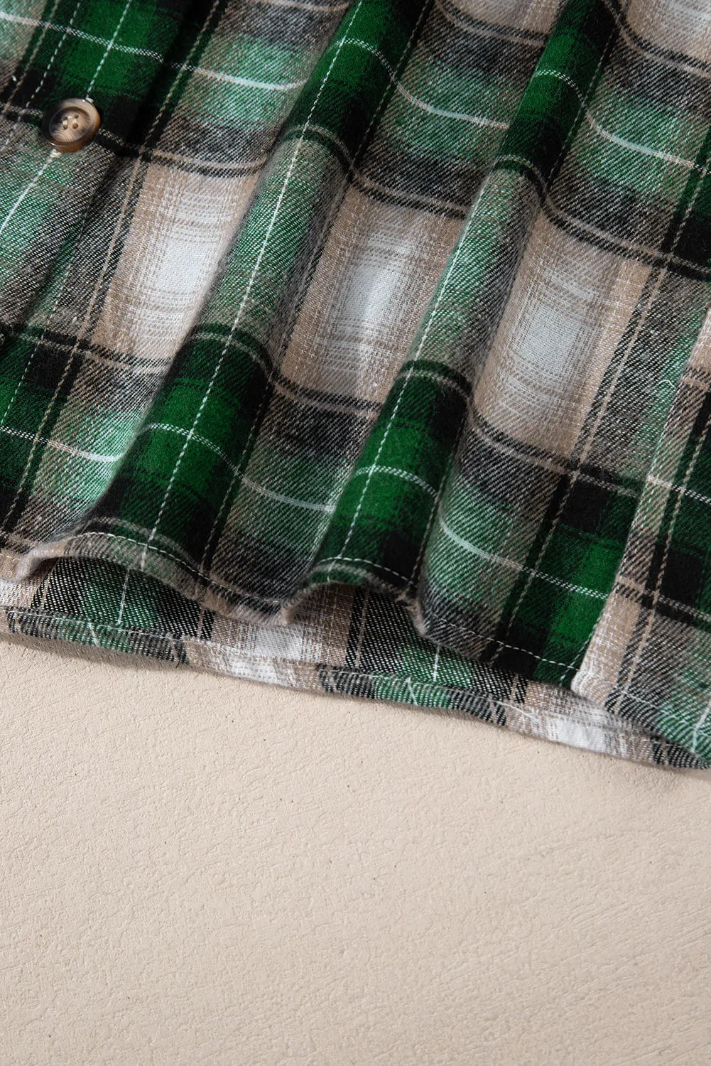 Blueberi B Women’s Drawstring Pocketed Plaid Long Sleeve Hooded Jacket Polyester Cotton Size S-2XL