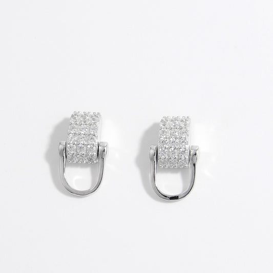 Women's 925 Sterling Silver Inlaid Zircon Earrings