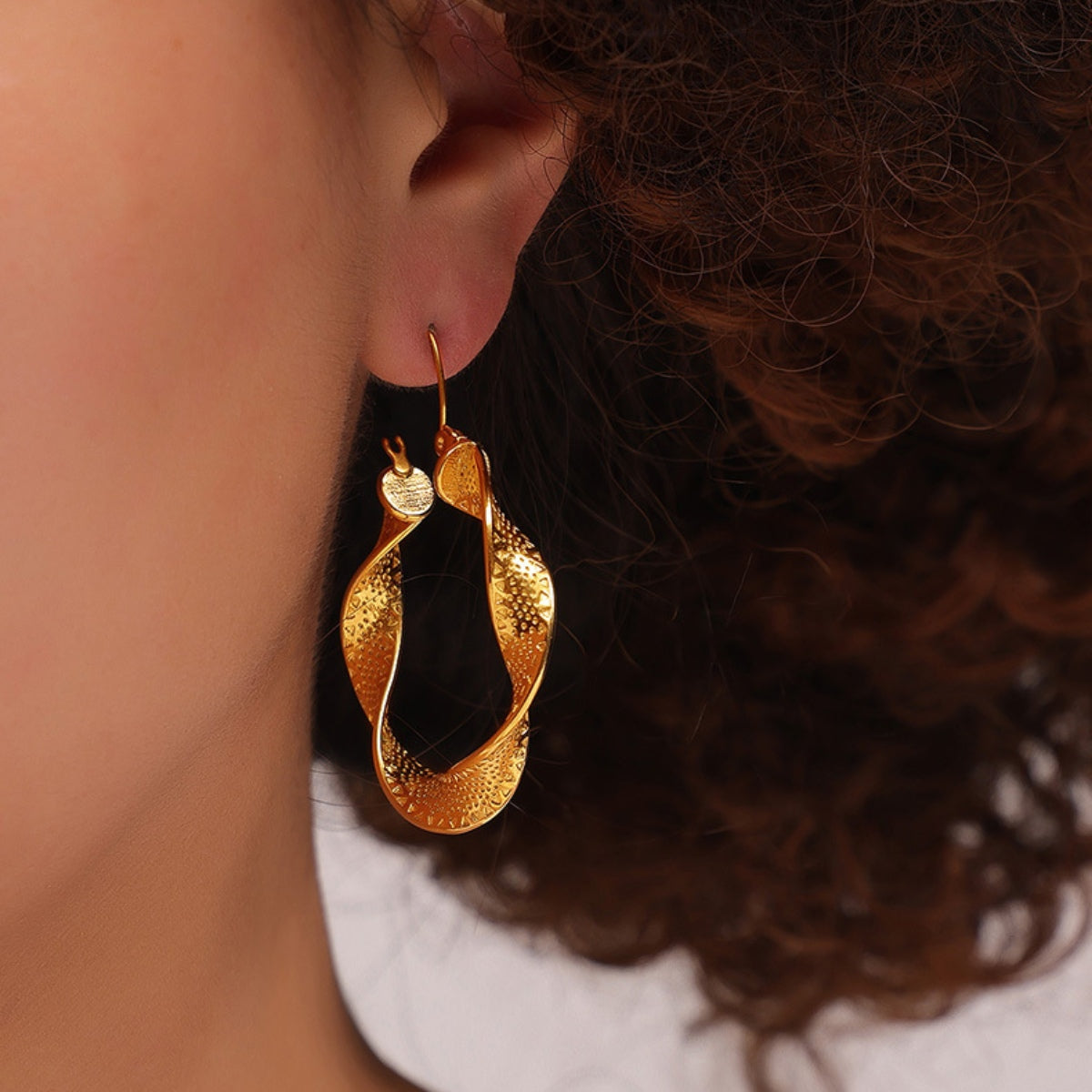 Women's Titanium Steel Twisted Earrings
