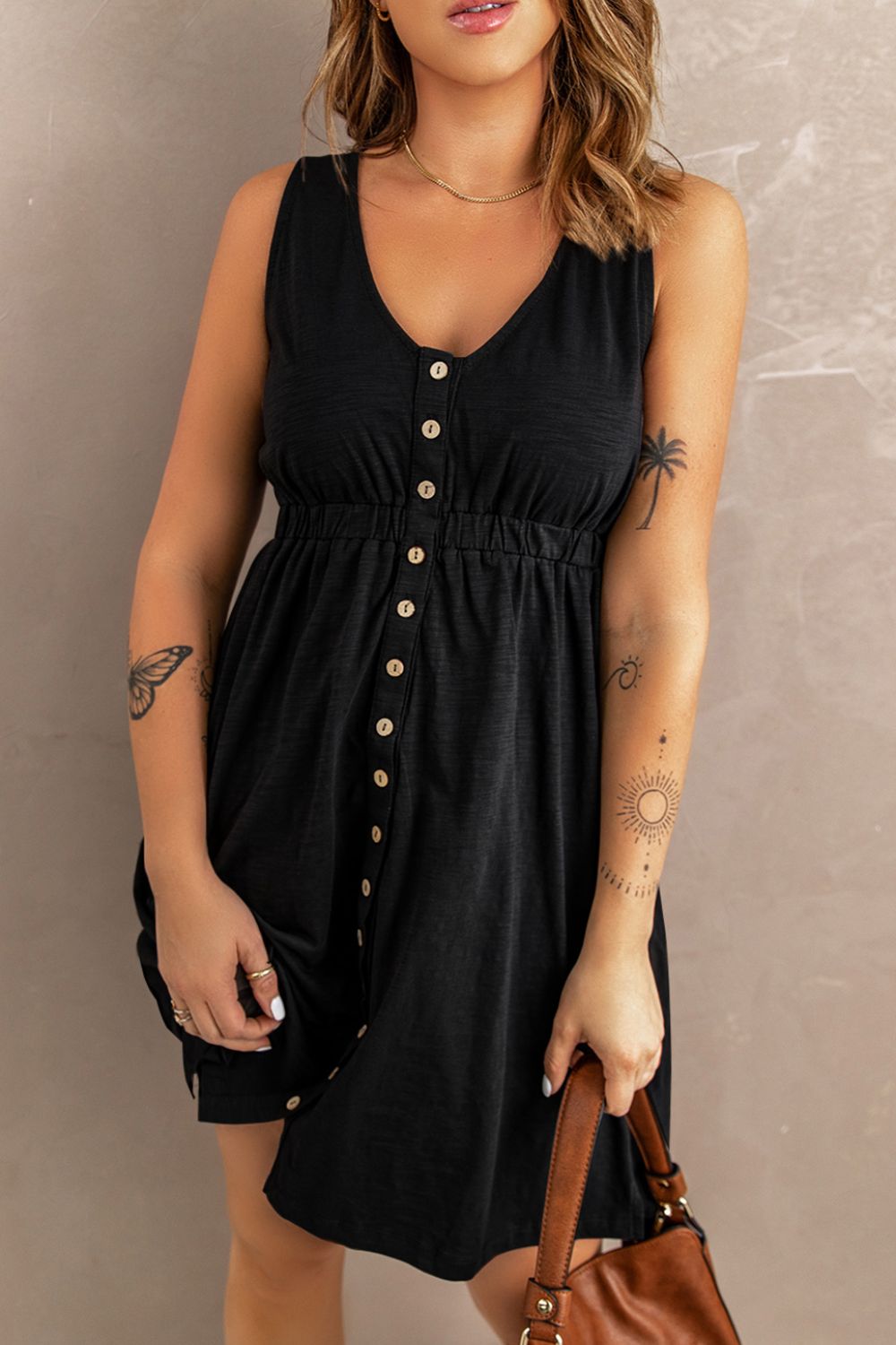 Blueberi B Women’s Sleeveless Button Down Mini Magic Dress Polyester Spandex Size S-2XL