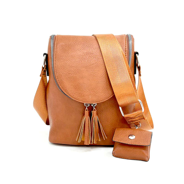 Abby Crossbody Handbag with Tassel Front Trim by K Carroll