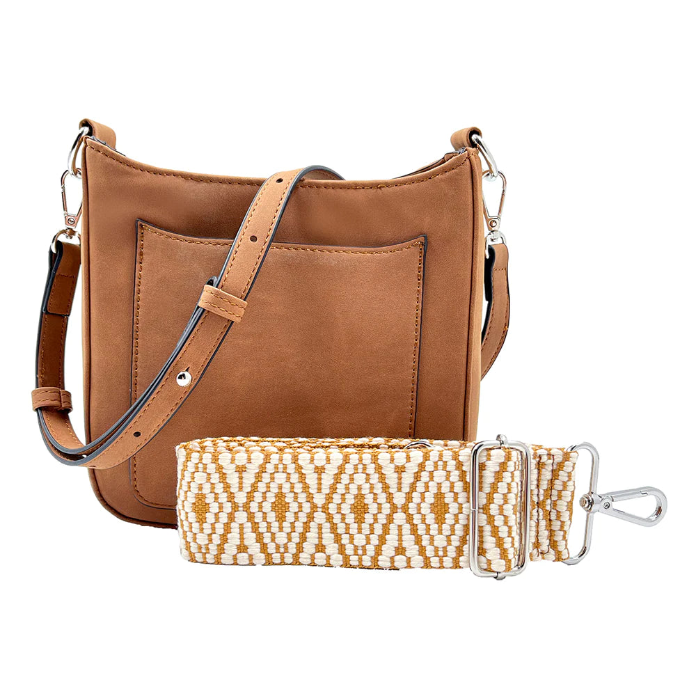 New! Ashley Crossbody Vegan Leather Suede Handbag from K Carroll