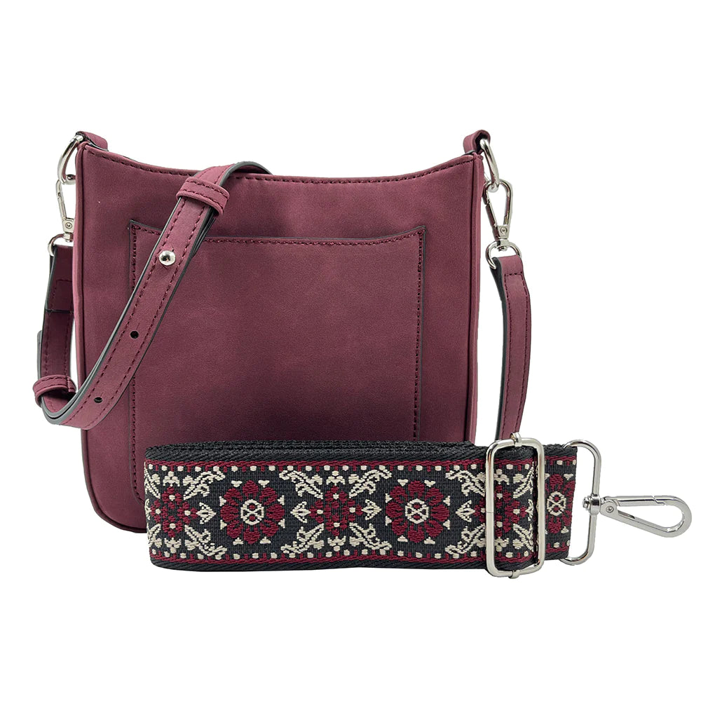 New! Ashley Crossbody Vegan Leather Suede Handbag from K Carroll