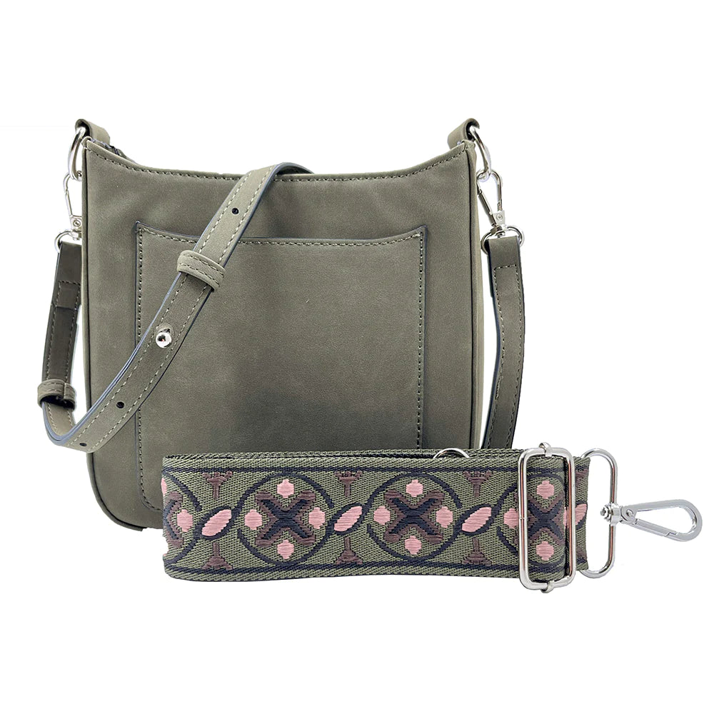 New! Ashley Crossbody Vegan Leather Suede Handbag from K Carroll