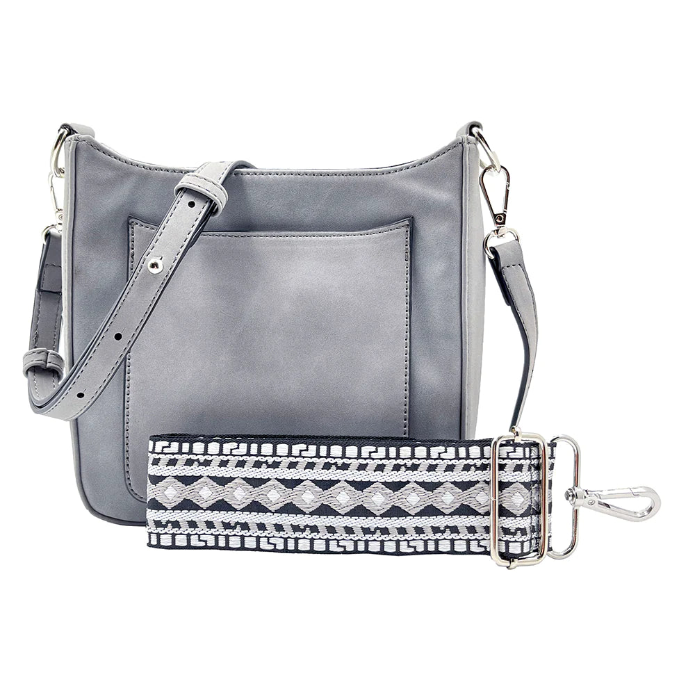 New! Ashley Crossbody Vegan Leather Suede Handbag from K Carroll