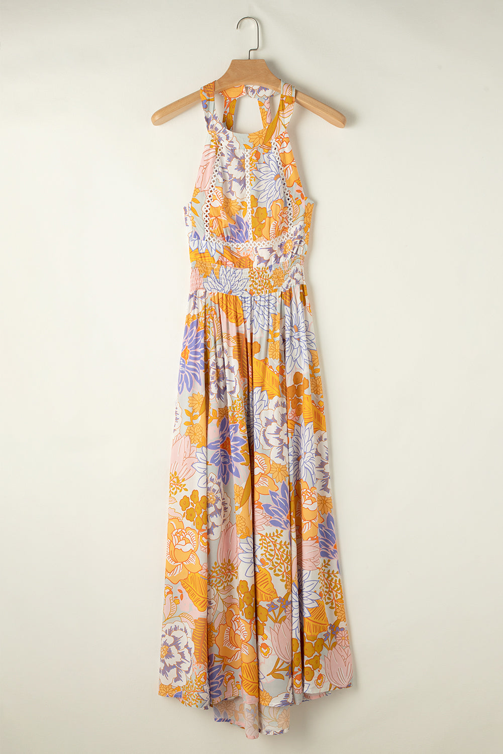 Blueberi B Women’s Tied Printed Grecian Sleeveless Maxi Dress Viscose Size S-XL