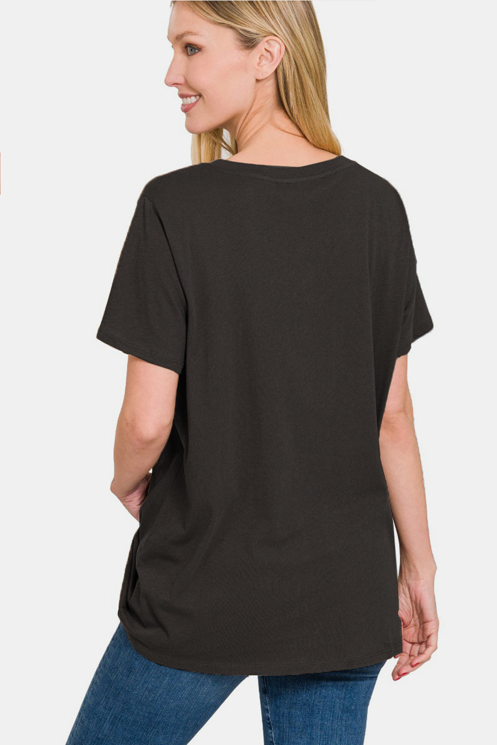Zenana Women’s Full Size V-Neck Short Sleeve T-Shirt Cotton S-3XL