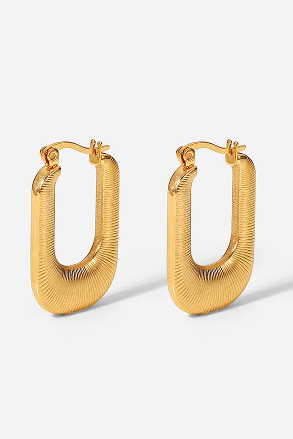 Women's Good Luck Charm Screw-Thread U-Shaped Earrings
