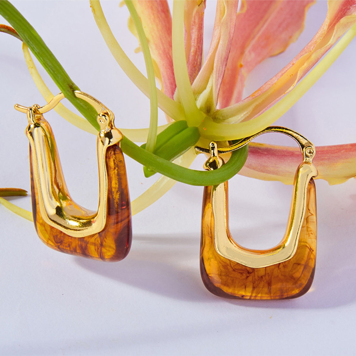 Women's Resin Copper U Shape Earrings