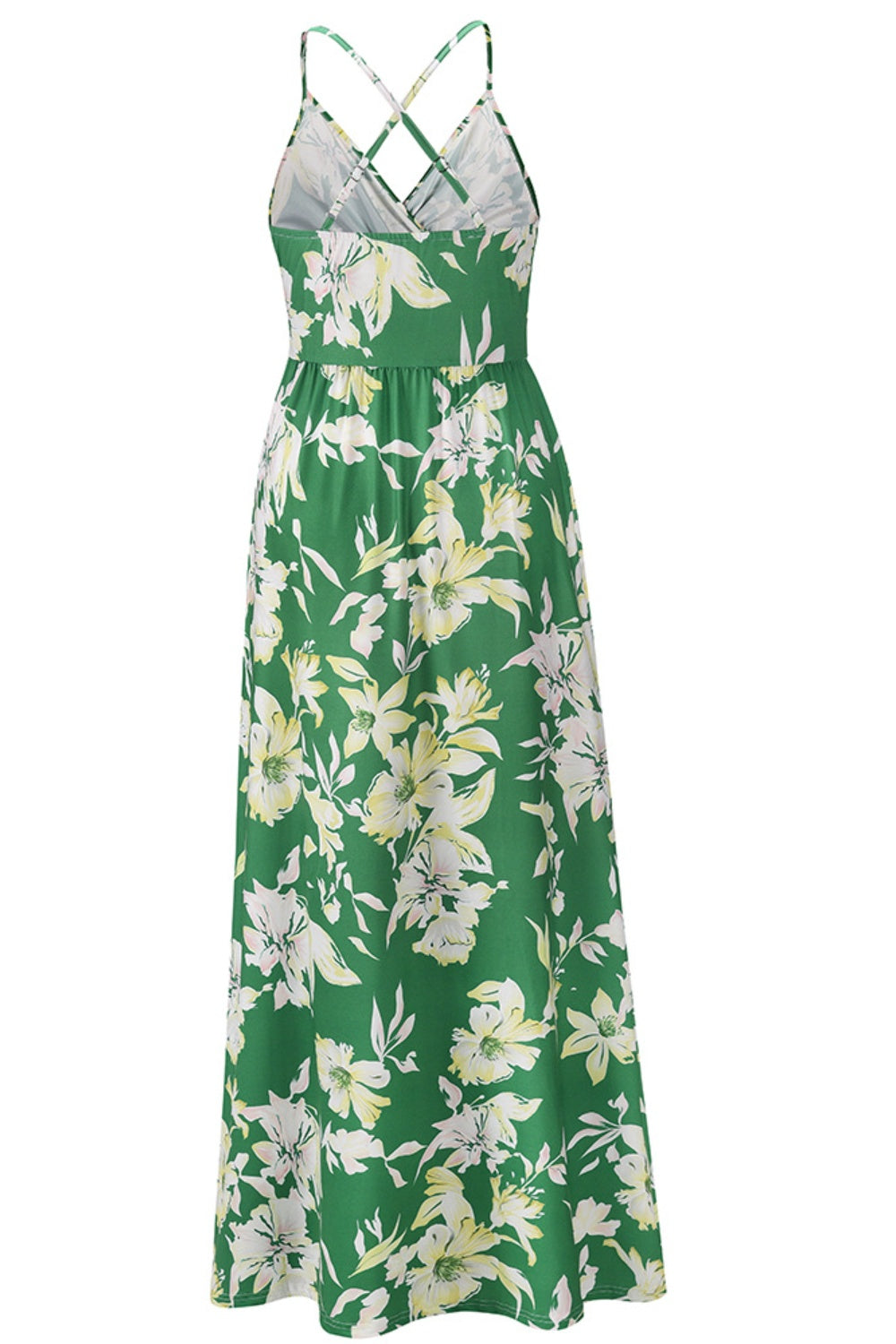 Blueberi B Women’s Crisscross Printed Surplice Cami Dress Polyester 2-2XL