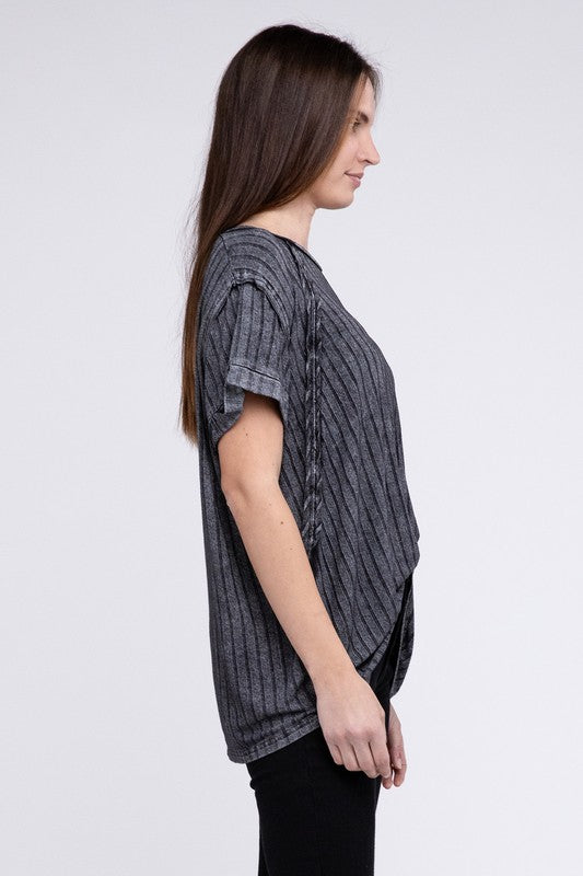 Zenana Women’s Ribbed Raglan Dolman Sleeve Boat-Neck Top Rayon Spandex Size S/M L/XL