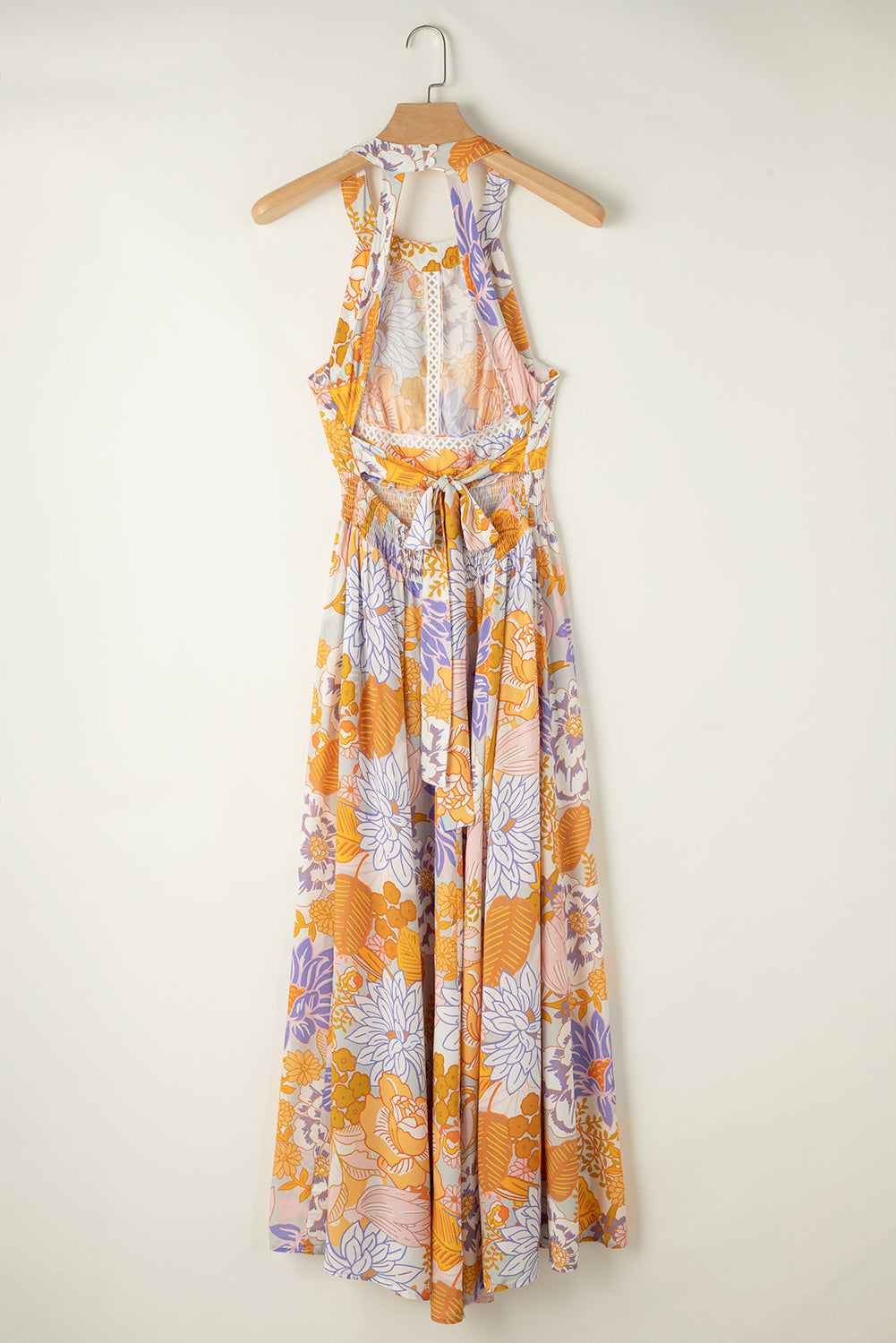 Blueberi B Women’s Tied Printed Grecian Sleeveless Maxi Dress Viscose Size S-XL