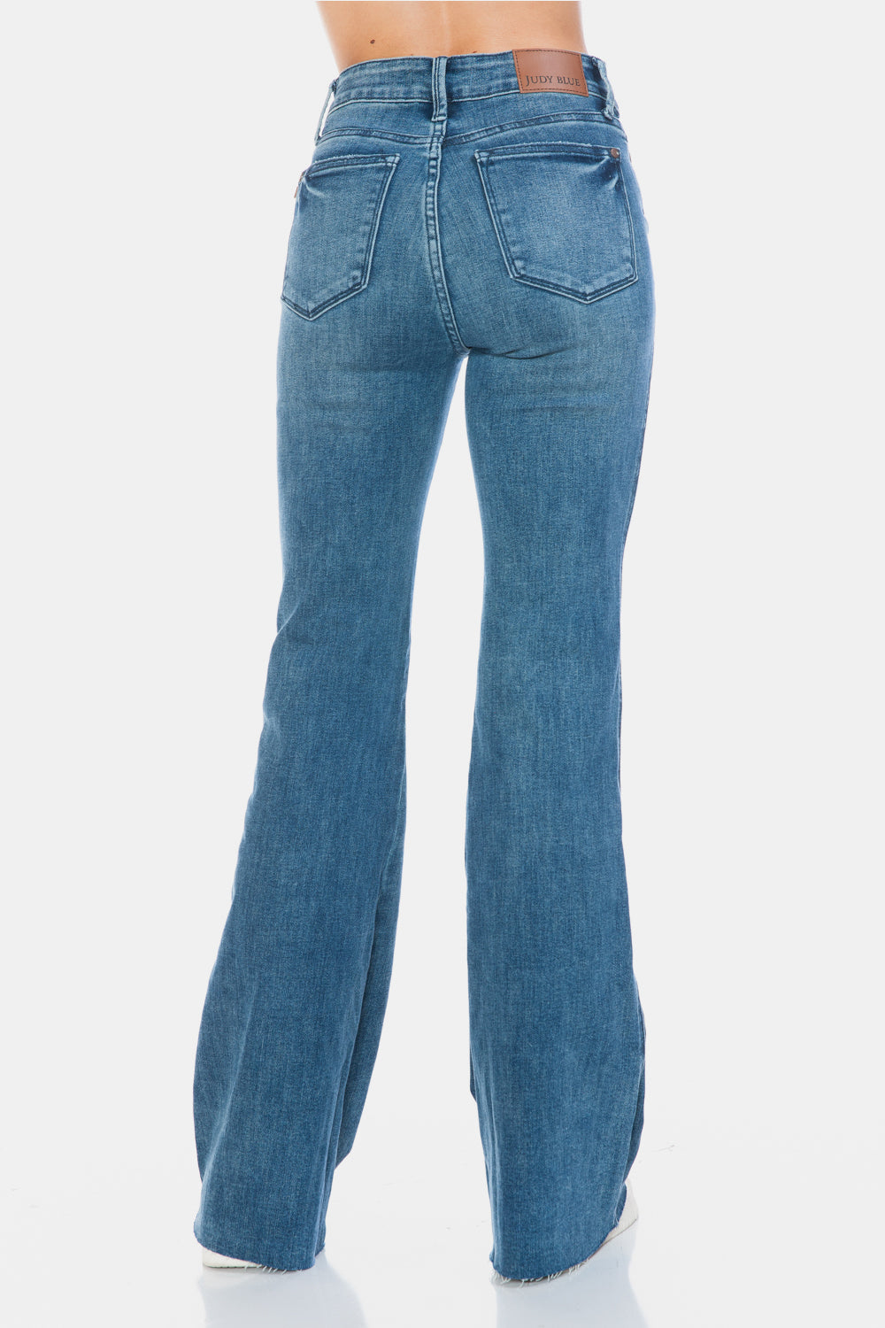 Judy Blue Women’s Full Size Tummy Control Cut Hem Flare Jeans Cotton Polyester Rayon Lycra Size 0-24W