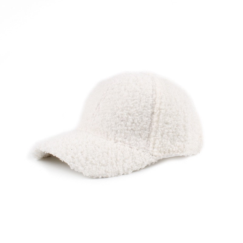 Boucle Sherpa Low Profile Structured Crown Velcro Closure Boyfriend Ball Cap | One Size Teen–Adult