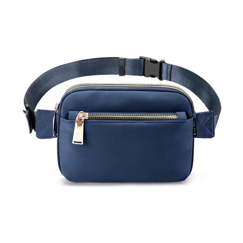 Everyday Nylon Gold Zipper Sling Crossbody Belt Bag