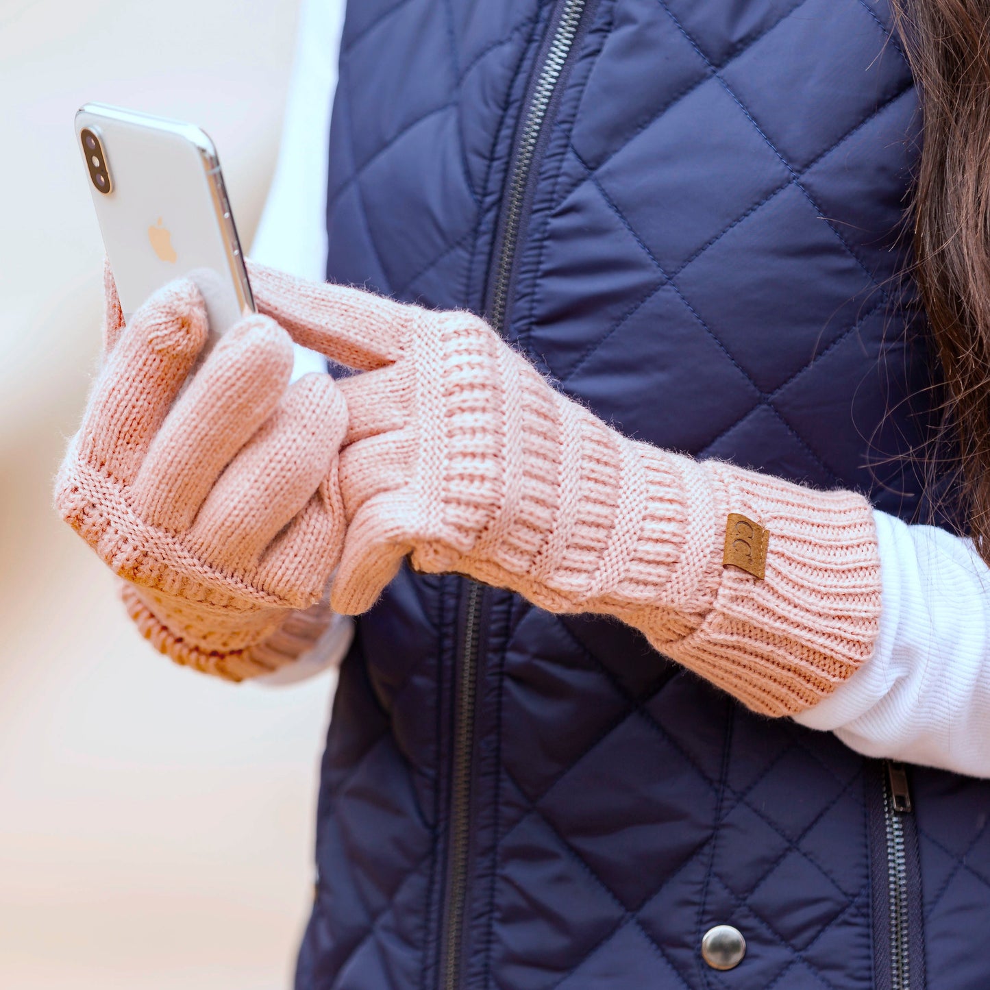 C.C® 100% Soft Knitted Acrylic Touchscreen Compatible Knit Gloves | One Size Fits Most