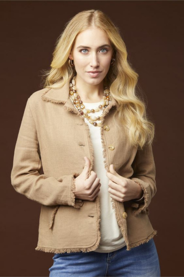 Coco + Carmen Women’s Kimberly Light Weight Shacket With Fringe Trim Cotton Plastic Size S/M L/XL XXL