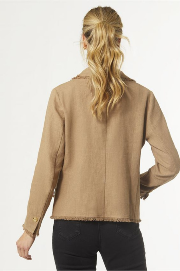 Coco + Carmen Women’s Kimberly Light Weight Shacket With Fringe Trim Cotton Plastic Size S/M L/XL XXL