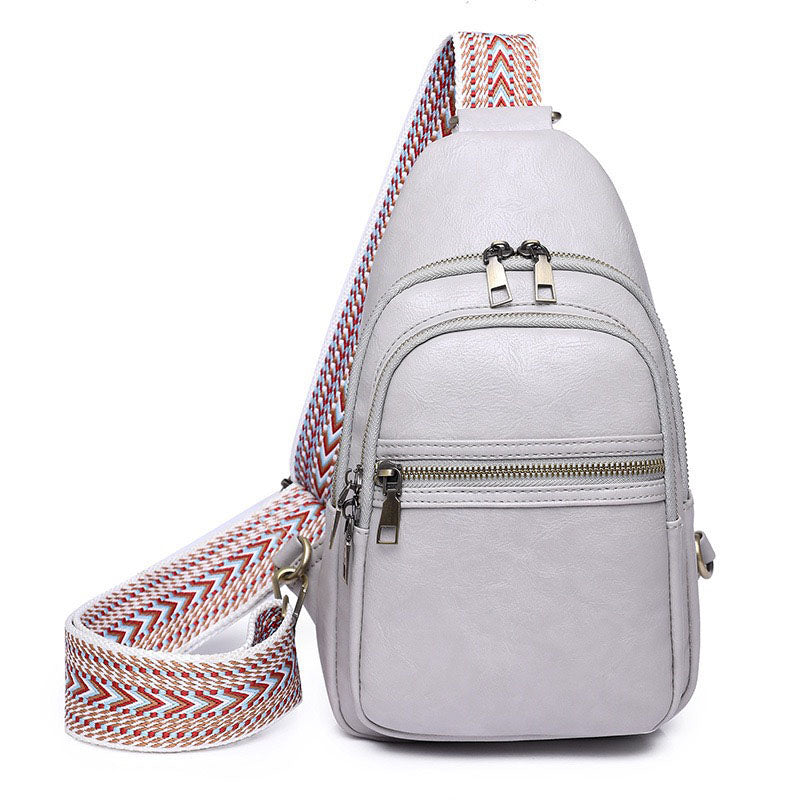 Aili's Corner Sienna Soft Vegan Leather Sling Crossbody Bag with Guitar Strap, Card Slots & Multiple Pockets | Black, Bone, Cognac, Light Gray