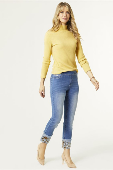 Coco + Carmen OMG Women’s Straight Ankle Embroidered Bottom Jeans Cotton Polyester Spandex Size S M L XL XXL