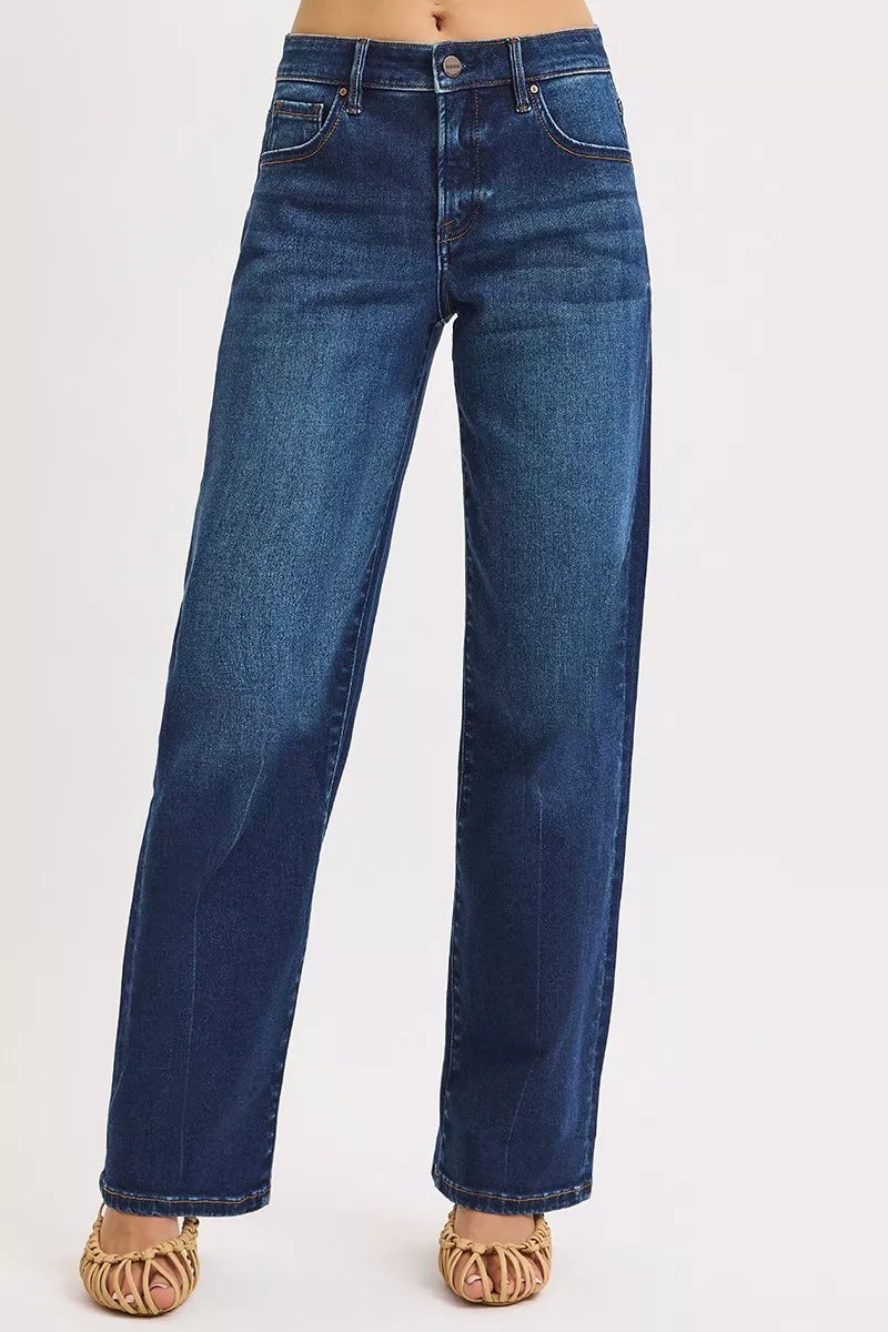 RISEN Mid Rise Wide Baggy Jeans Cotton Polyester Spandex Sizes 0-15