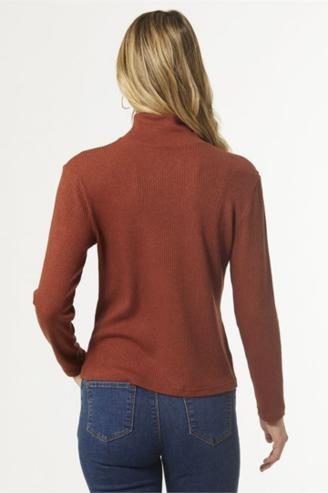 Coco + Carmen Hazel Long Sleeve Ribbed Mock Neck Top