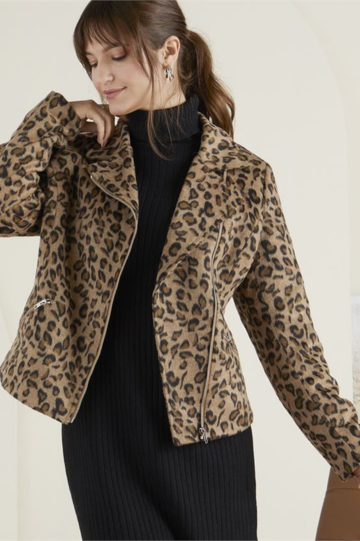 Coco + Carmen Women’s Yvonne Zip Up Moto Jacket Polyester Size S/M L/XL XXL