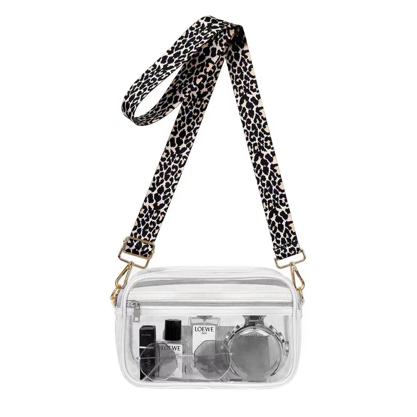 Kendall Leopard Print Stadium-Approved Camera Crossbody Bag