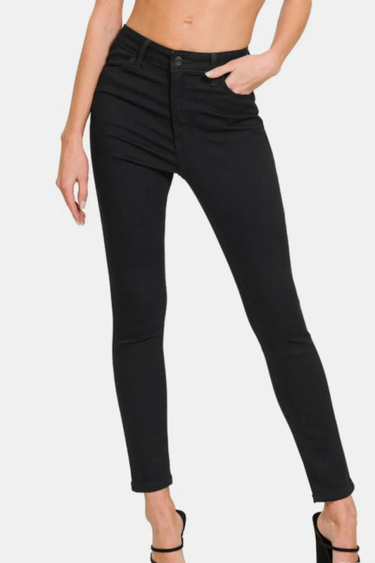 Zenana High Rise Skinny Jeans with Pockets Cotton Polyester Spandex Sizes 0-15