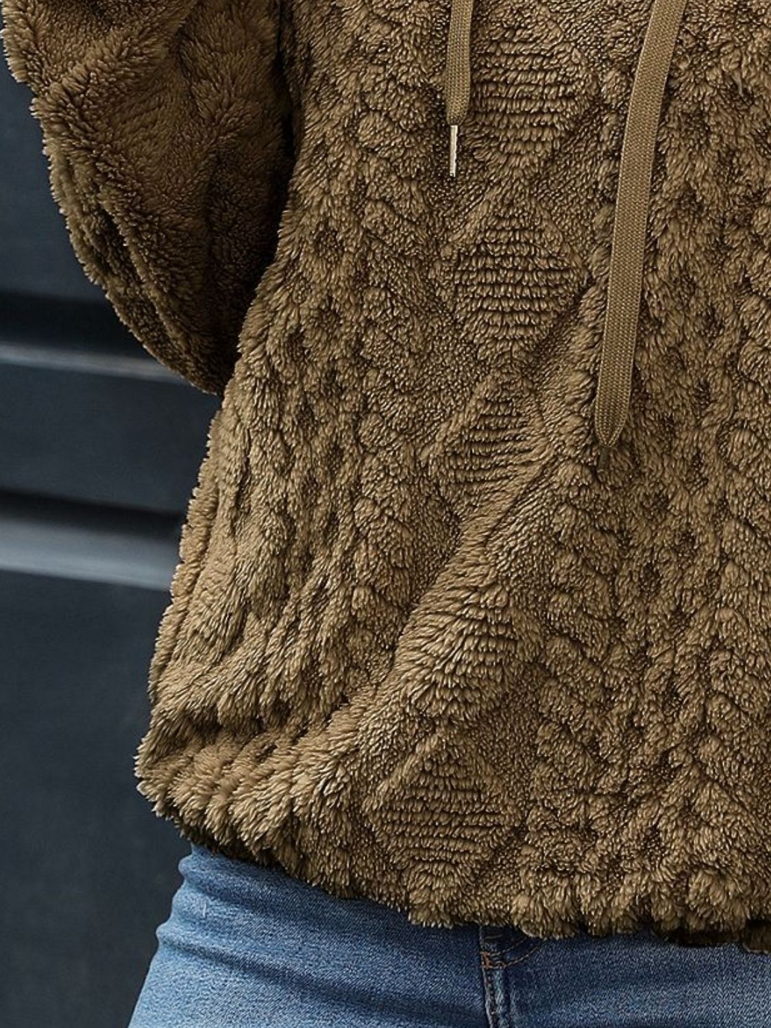 Blueberi B Women’s Drawstring Long Sleeve Plush Hoodie Polyester Size S-2XL